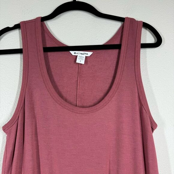 Athleta Balance Sleeveless Romper Activewear Berry Rose Pink Womens Small 601559 - Picture 2 of 10